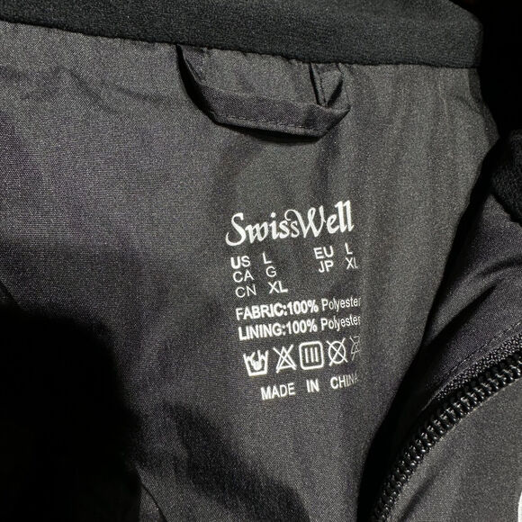 Swiss Well Jacket Men's L Black Hooded Full Zip - Picture 3 of 13